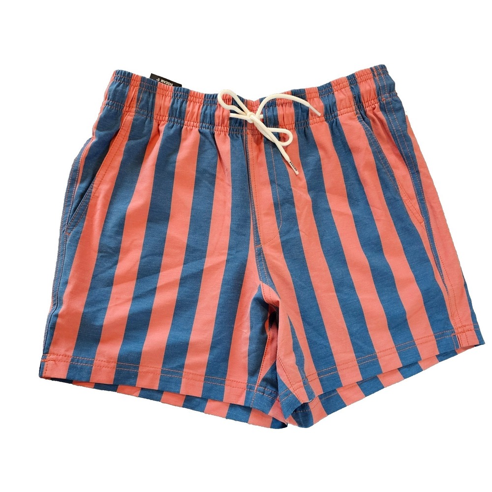 Tilly's RSQ Swim Shorts Men's Small No Lining Blue Orange Retro Stripe NWT